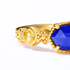 Lapis lazuli geometric 925 silver ring for women classic and elegant plated with 10K gold color treasure ring - MOWTE