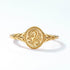 Light Luxury Classical Leaf 925 Silver Plated 9K Gold Ring Women's Mori Girl Style Delicate Floral Pattern Shiny Gold Band - MOWTE