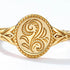Light Luxury Classical Leaf 925 Silver Plated 9K Gold Ring Women's Mori Girl Style Delicate Floral Pattern Shiny Gold Band - MOWTE