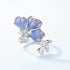 Light Luxury Gradual Guilloché Enamel Ring Blue Petal Design Adjustable Open Band for Women Elegant & Versatile - MOWTE