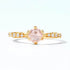 S925 Sterling Silver Rose Quartz Ring for Women Unique Minimalist Elegant Adjustable Open Ring - MOWTE