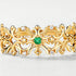 S925 Silver Plated Gold Natural Emerald Retro Hollow Open Ring - MOWTE