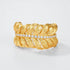 Light Luxury Brushed Finish Leaf-Shaped Diamond Ring S925 Sterling Silver Vintage Royal Style Band - MOWTE