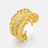 Light Luxury Brushed Finish Leaf-Shaped Diamond Ring S925 Sterling Silver Vintage Royal Style Band - MOWTE