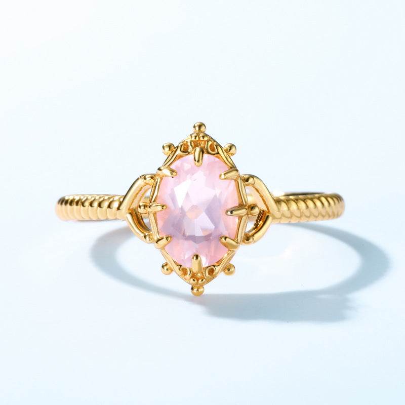 Light Luxury Brushed Finish Leaf-Shaped Diamond Ring S925 Sterling Silver Vintage Royal Style Band - MOWTE