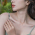 Unique Vintage 925 Silver Pendant Necklace Minimalist Fashion Natural Rose Quartz Collarbone Chain for Women - MOWTE