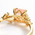 New Arrival S925 Sterling Silver Natural Rose Quartz Ring Minimalist Leaf Design Adjustable Open Band - MOWTE