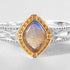 New Trend Labradorite Ring Vintage Openwork Design in S925 Sterling Silver for Women - MOWTE
