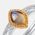 New Trend Labradorite Ring Vintage Openwork Design in S925 Sterling Silver for Women - MOWTE