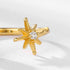 Vintage Celestial Topaz Ring Handcrafted Sterling Silver Gold-Filled Openwork Band - MOWTE