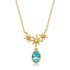 Artisan Vintage Necklace Genuine Swiss Blue Topaz with Silver Filigree Detailing - MOWTE