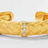 Vintage Handwoven Brushed Ring S925 Gold Plated Sterling Silver Light Luxury Open Band - MOWTE