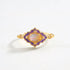 Vintage Enamel Opal Ring S925 Sterling Silver with Hand-Painted Cloisonné & Adjustable Open Band - MOWTE