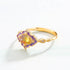 Vintage Enamel Opal Ring S925 Sterling Silver with Hand-Painted Cloisonné & Adjustable Open Band - MOWTE