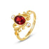Regal Crown Garnet Ring Handcrafted 925 Sterling Silver Statement Piece - MOWTE