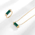 New Geometric Minimalist Malachite Diamond Ring in S925 Sterling Silver for Women - MOWTE