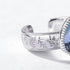 Water Drop Natural Sky Blue Topaz Ring S925 Pure Silver Band - MOWTE