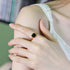 Luxury Natural Onyx Sterling Silver Ring for Women S925 Silver 9K Gold Plated Vintage Adjustable Open Band - MOWTE