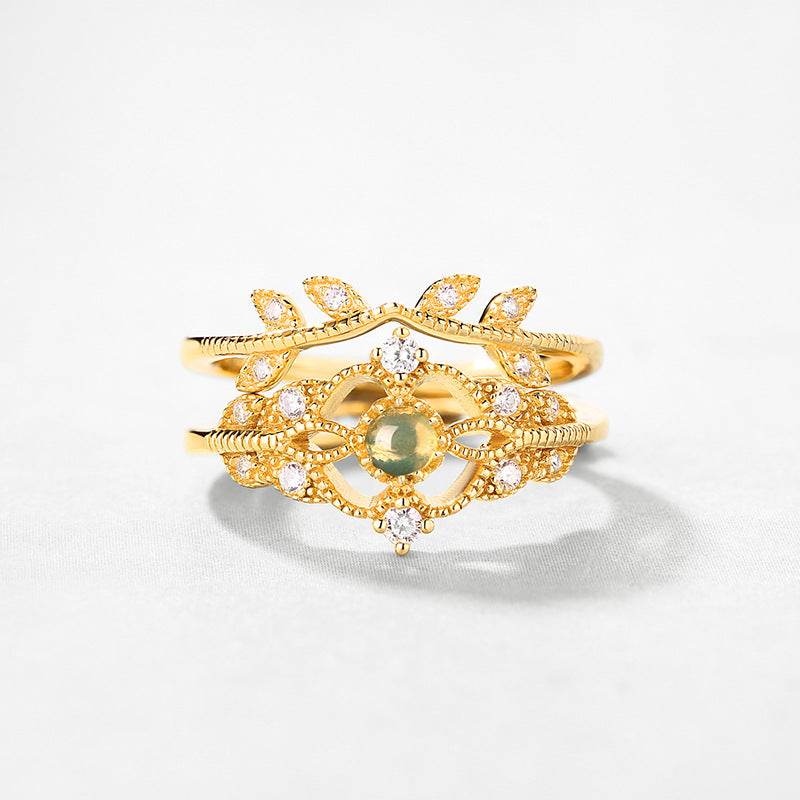 Luxury Opal Vintage Ring Royal Hollow Vine Design for Women - MOWTE