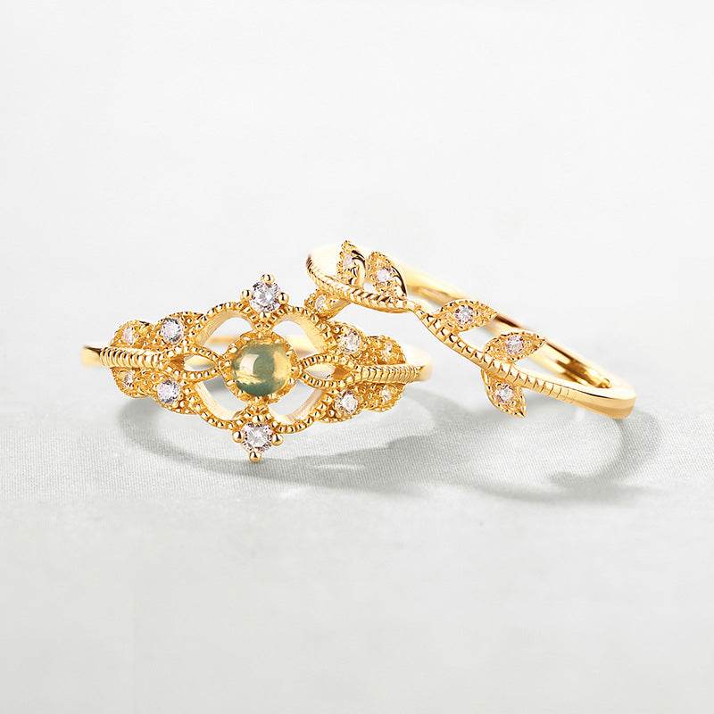 Luxury Opal Vintage Ring Royal Hollow Vine Design for Women - MOWTE
