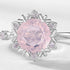 Minimalist Geometric Snowflake Ring – S925 Sterling Silver with Rose Quartz Ring for Women - MOWTE