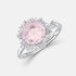 Minimalist Geometric Snowflake Ring – S925 Sterling Silver with Rose Quartz Ring for Women - MOWTE