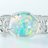 Minimalist Geometric Opal Ring – S925 Sterling Silver Adjustable Open Ring for Women - MOWTE