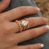 S925 Silver Three-Piece Set Moissanite Ring with 4ct Pearl Cut Center Stone Exquisite Stacking Wedding - MOWTE