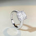 Emerald cut CZ diamond ring s925 silver heart-shaped 5-carat engagement ring - MOWTE