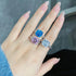 Emerald cut CZ diamond ring s925 silver heart-shaped 5-carat engagement ring - MOWTE