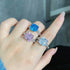 Emerald cut CZ diamond ring s925 silver heart-shaped 5-carat engagement ring - MOWTE
