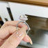 925 Sterling Silver Ring with 1.5/3/5 ct Moissanite D Color Plated with PT950 Platinum - MOWTE