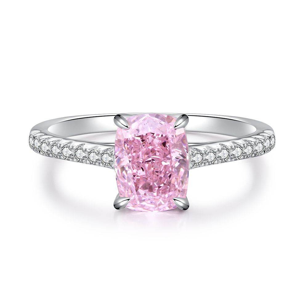 S925 Sterling Silver High-Carbon Diamond Radiant Cut Ring - MOWTE