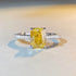 S925 Sterling Silver High-Carbon Diamond Radiant Cut Ring - MOWTE