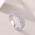 Micro-Pavé Double Row Moissanite S925 Sterling Silver Minimalist Ring for Women - MOWTE