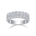 Micro-Pavé Double Row Moissanite S925 Sterling Silver Minimalist Ring for Women - MOWTE
