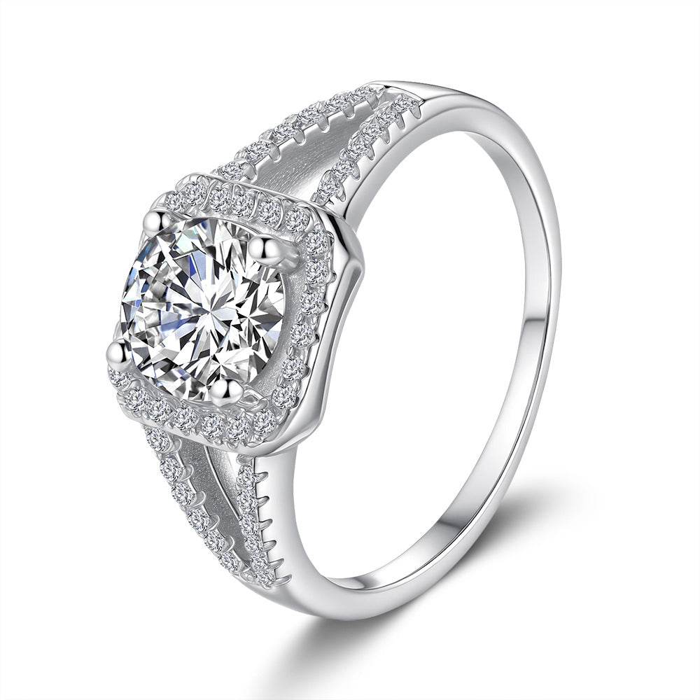 1 Ct Moissanite S925 Sterling Silver Ring for Women Engagement & Wedding Proposal Ring - MOWTE