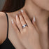 Blue Enchantress Moissanite Ring for Women S925 Sterling Silver Light Luxury Band