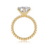 Gold-toned style 925 silver four-prong ring with moissanite comes with certificate
