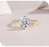 Gold-toned style 925 silver four-prong ring with moissanite comes with certificate