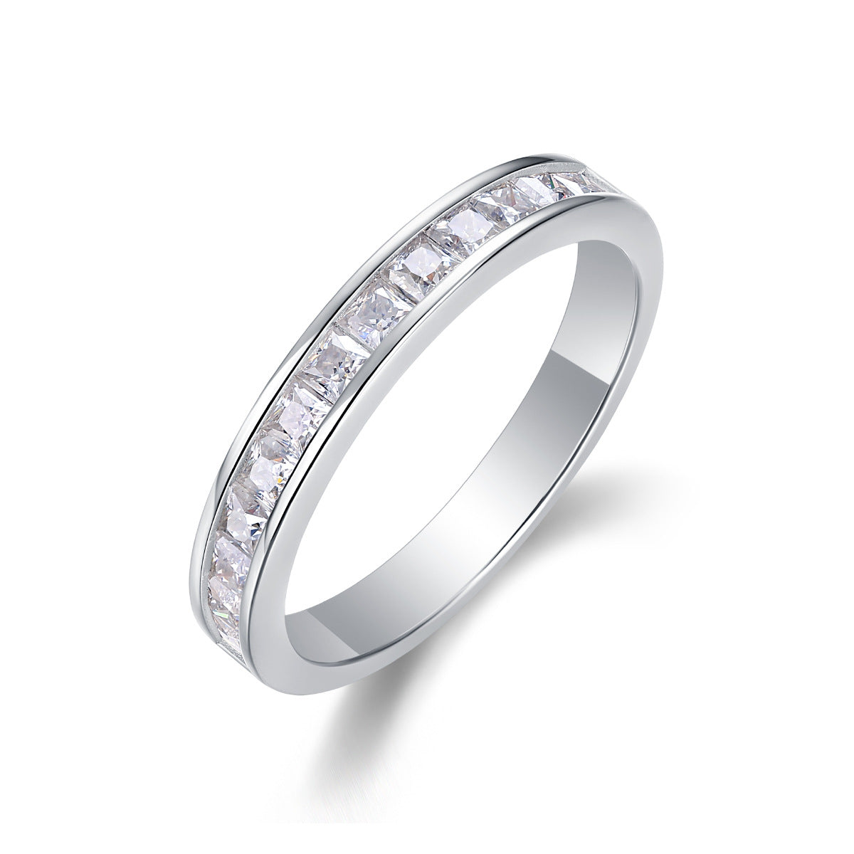 Micro-Pavé Moissanite S925 Sterling Silver Minimalist Ring for Women