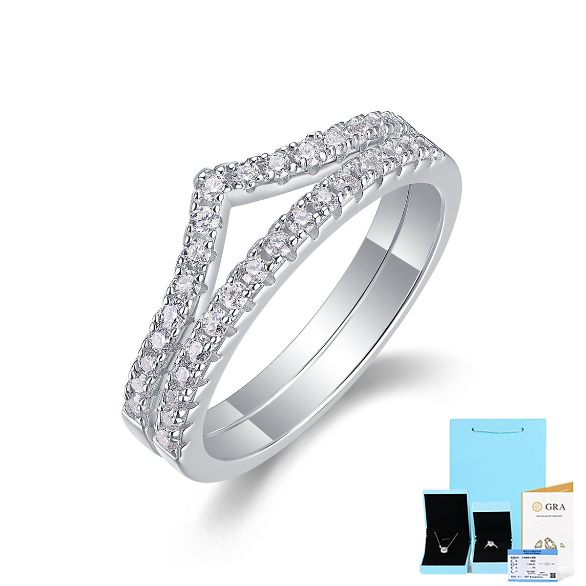 925 Sterling Silver Stackable Moissanite Ring – Light Luxury Style