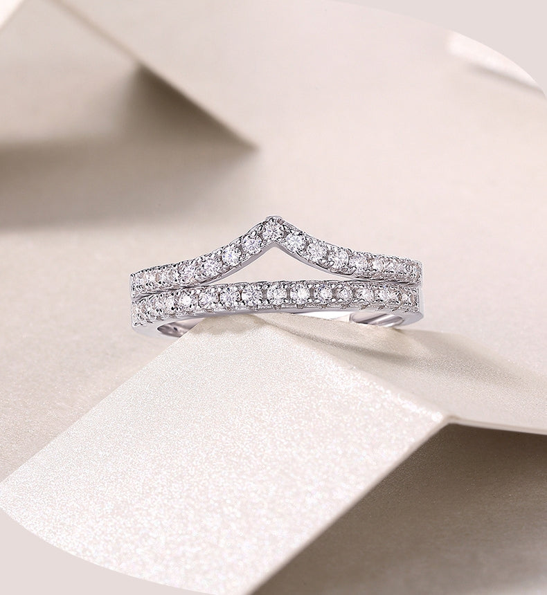925 Sterling Silver Stackable Moissanite Ring – Light Luxury Style