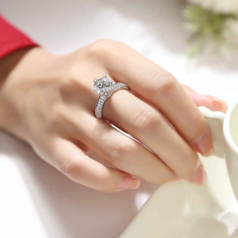 S925 Sterling Silver True Love Ring Moissanite – Minimalist Luxury with certificate