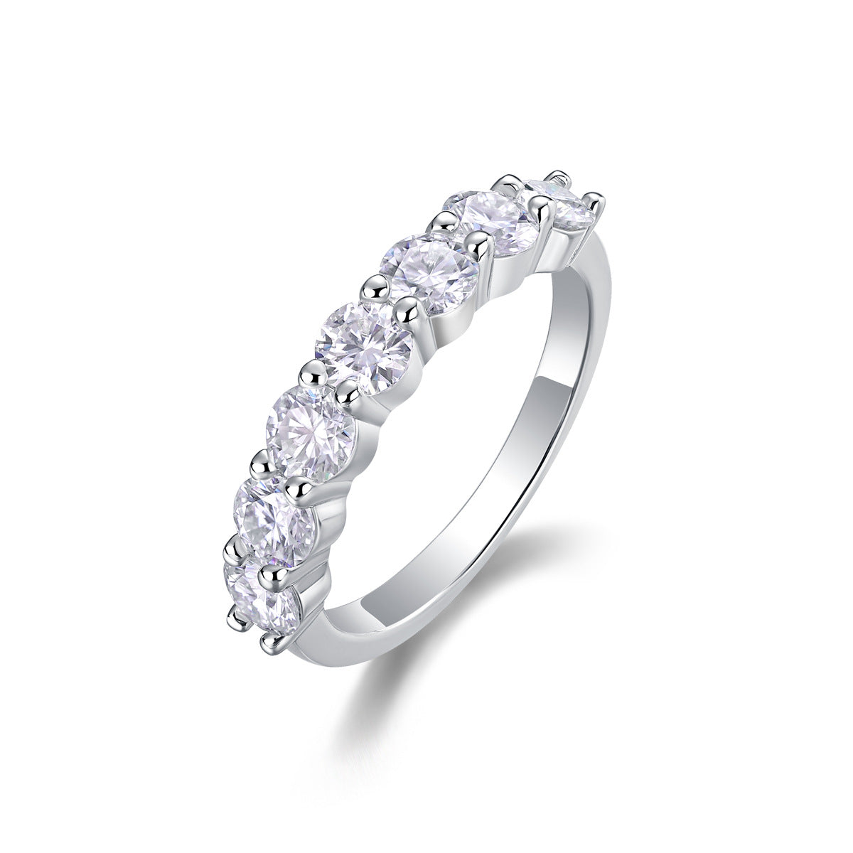 925 Sterling Silver Stackable Moissanite Ring – Light Luxury Style