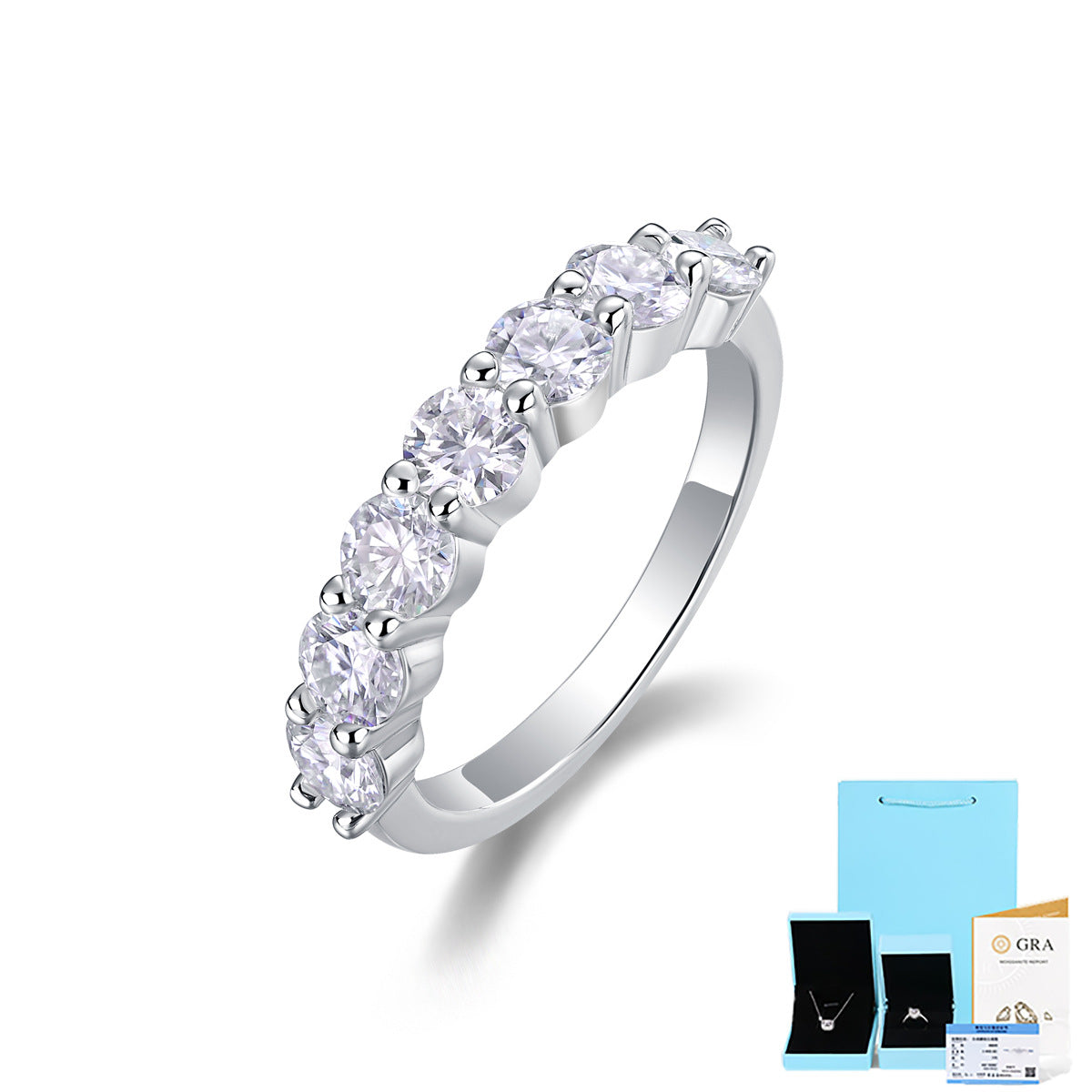 925 Sterling Silver Stackable Moissanite Ring – Light Luxury Style