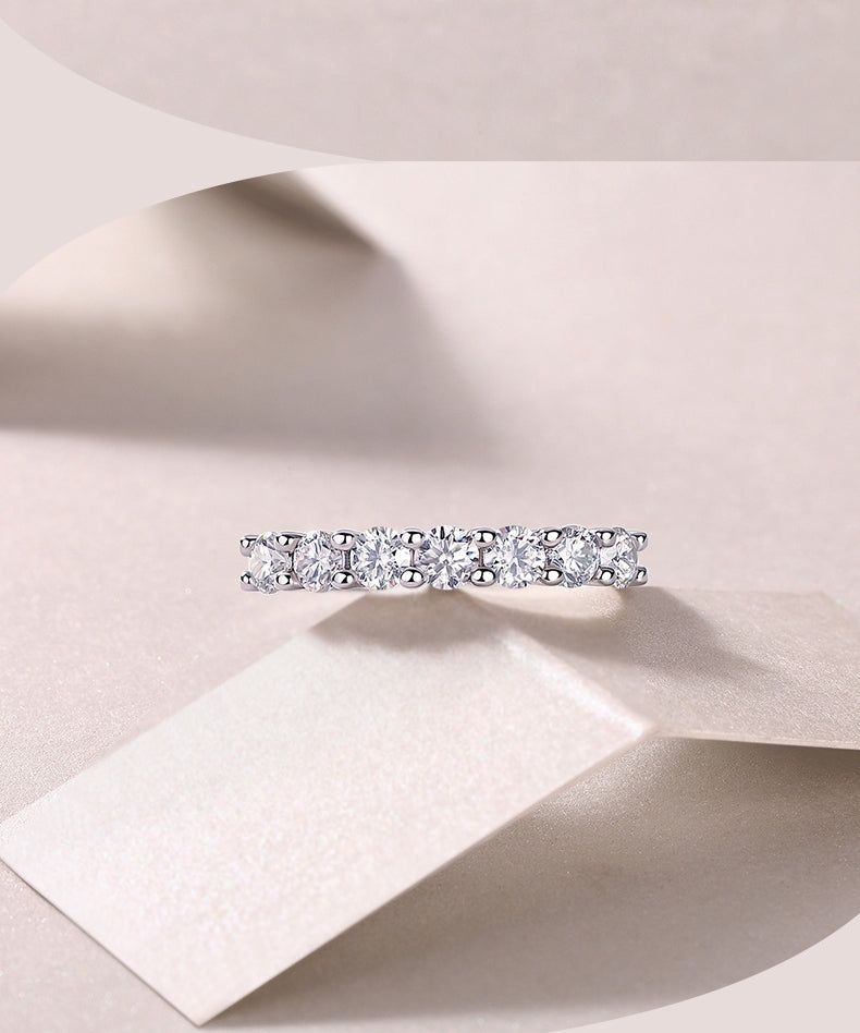 925 Sterling Silver Stackable Moissanite Ring – Light Luxury Style