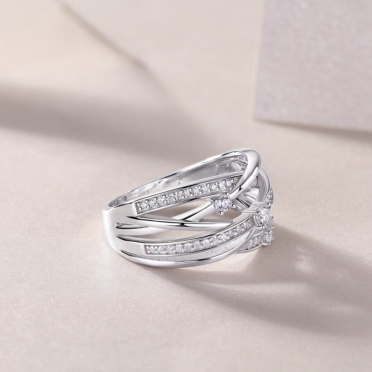 Luxury Micro-Paved Full Diamond 925 Sterling Silver Moissanite High-End Ring