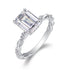 S925 silver moissanite ring square design sense ring light luxury four Claw fashion high-end ring