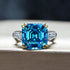 Luxurious square high carbon diamond 7 carat ring jewelry cushion cut wedding ring